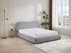 Storage bed 160x200 cm - Fabric - Light grey - Meublita