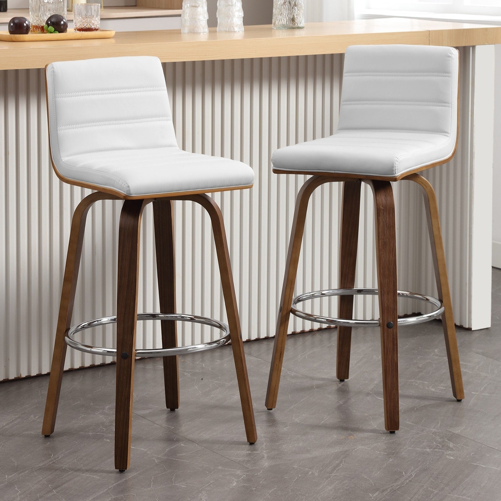 26/29 Faux Leather Swivel Bar/Counter Stools, Set of 2/3