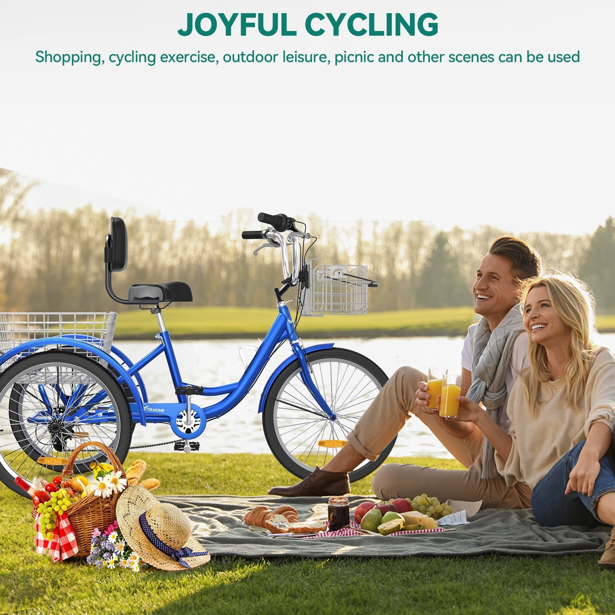 26 Adult Tricycle 3 Wheel Bikes 7 Speed Trike Bike