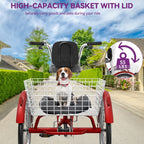 26 Blue Adult Tricycle 3 Wheel Bikes with Removable Baskets