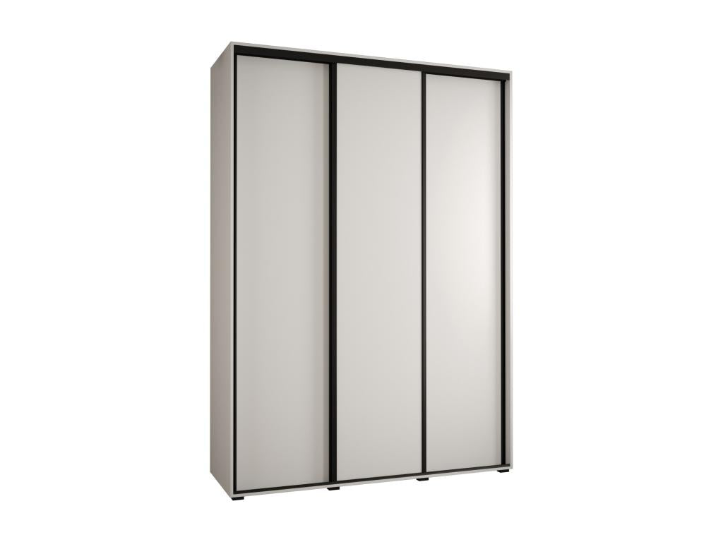 Doucezen 1 Sliding Door Wardrobe 235.2/180/60 3 Doors White/White/Black