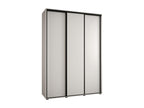 Doucezen 1 Sliding Door Wardrobe 235.2/180/60 3 Doors White/White/Black