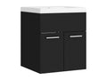 Black Chipboard Vanity Unit with Integrated Sink