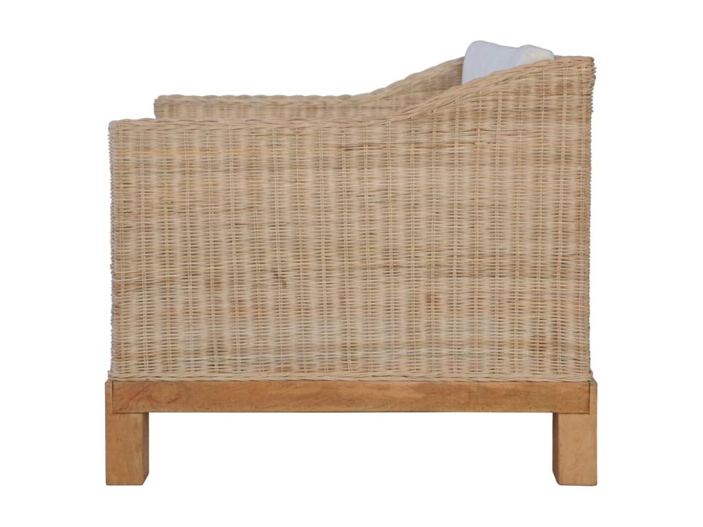 2-piece sofa set with cushions, natural rattan