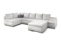 Doucezen 340cm White Faux Leather Convertible Panoramic Sofa - Right-Hand Chaise