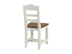 Set of 2 Wooden Chairs with Wooden Seats, Country Style, White - Doucezen