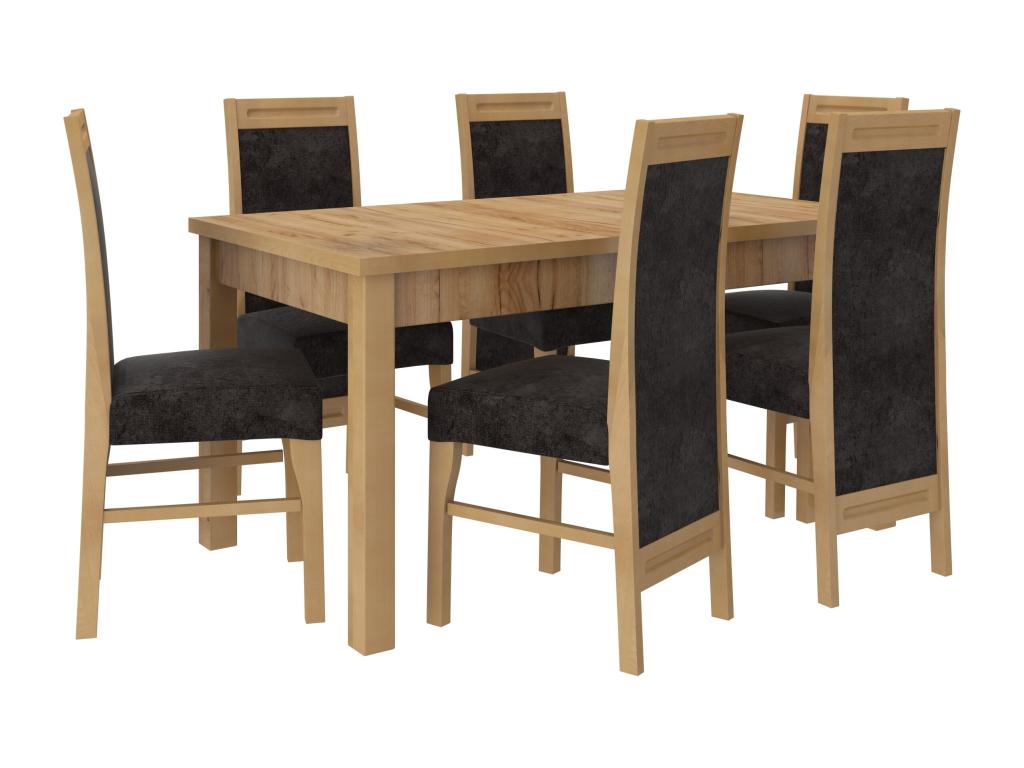 Light beech wood chair with choice of fabric. Meublita-Tissu 27109