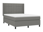 Doucezen bed base with dark grey mattress 140x190cm fabric