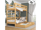Wooden bunk bed - with drawer N03 Natural Pine 90x190