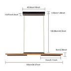 3/5-Light Integrated LED Linear Wood Chandelier Kitchen Island Pendant Light