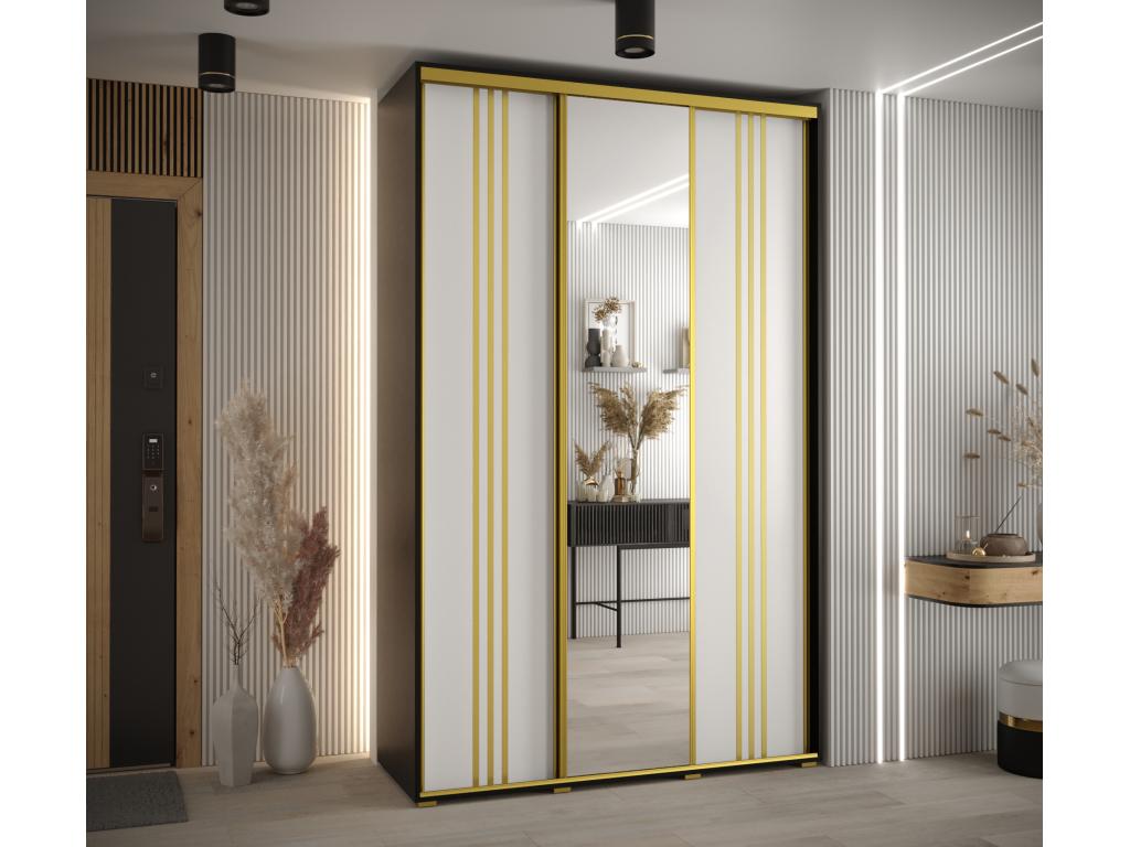 Doucezen 7 Sliding Door Wardrobe 235.2/150/45 3 Doors Doucezen/White/Silver