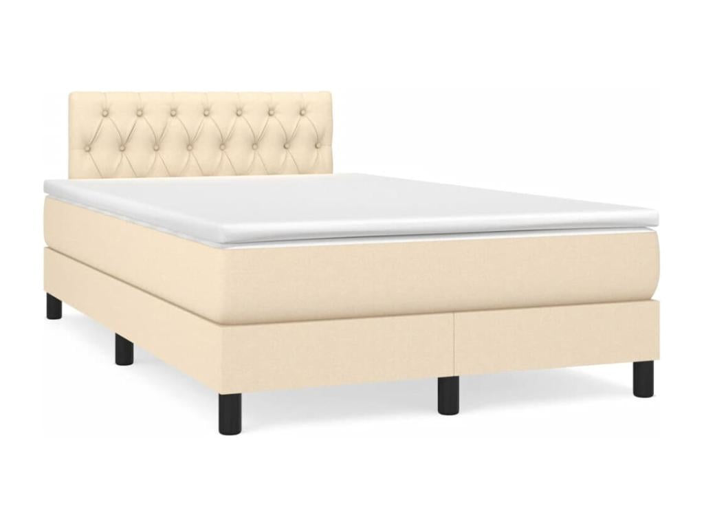 Upholstered bed base with mattress, Cream 120x200, Fabric 5