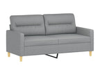 2-piece sofa set with light grey fabric cushions