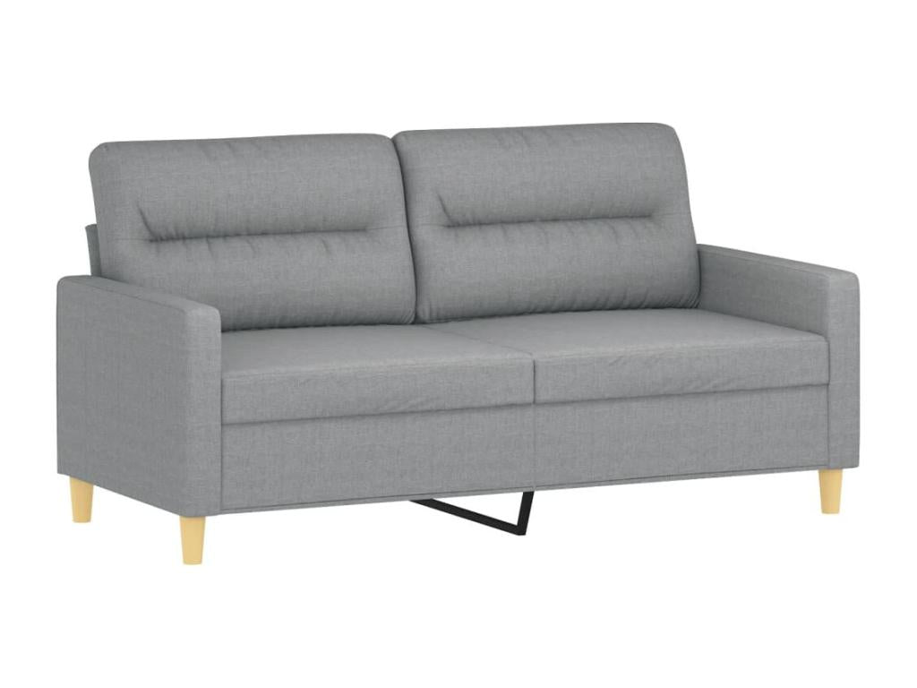 2-piece sofa set with light grey fabric cushions