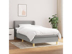 Upholstered bed base with mattress, light grey, 80x200 cm, fabric