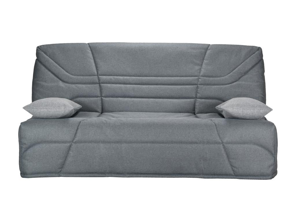 Fabric click-clack sofa with storage, Doucezen 14cm mattress, Bakoa 193cm - Dark Brown