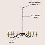 34.75 6-Light Iron LED Chandelier, by JONATHAN Y