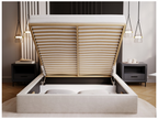 Upholstered bed with storage - 180x200 - double bed - velvet - cream - Doucezen