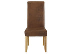 Set of 2 Doucezen chairs - Microfiber with an aged leather look - Light wood legs