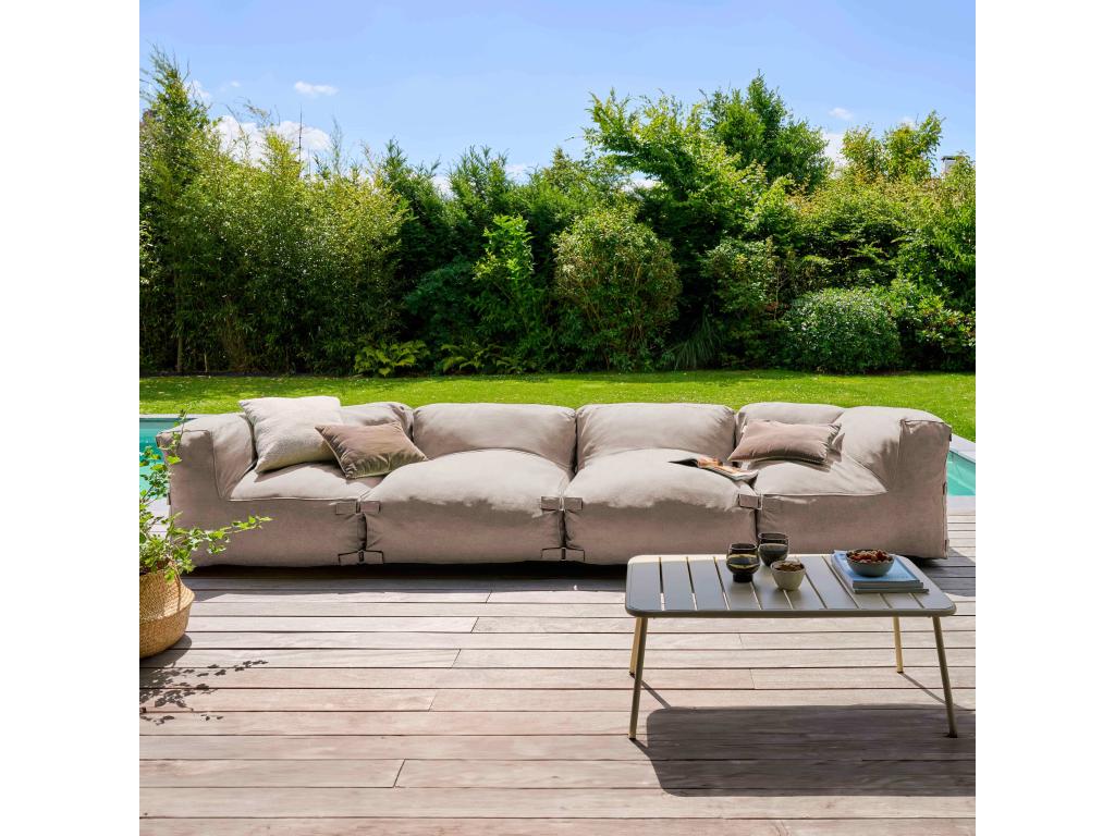 Modular 4-seater sofa in sand