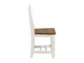 Set of 2 Wooden Chairs with Wooden Seats, Country Style, White - Doucezen
