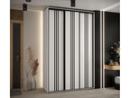 Doucezen 6 Sliding Door Wardrobe 235.2/160/60 3 Doors White/White/Black