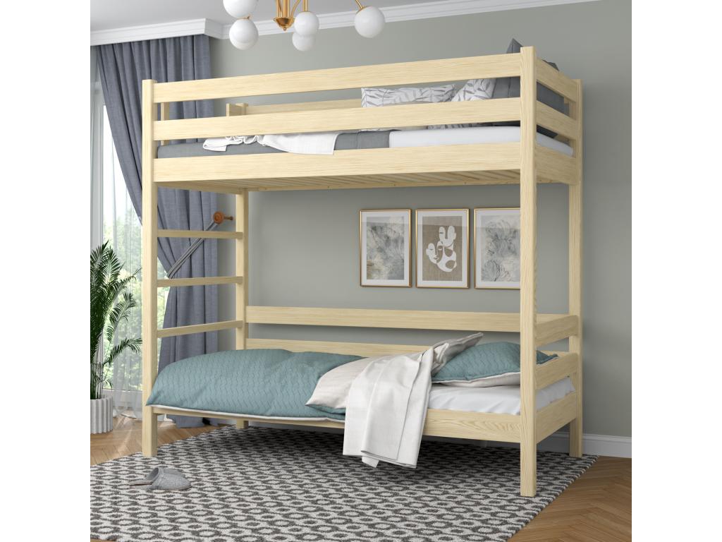 N03 Light Pine Wooden Bunk Bed 120x200