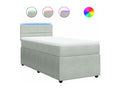 Doucezen bed base and mattress, light grey, 90x190 cm, velvet