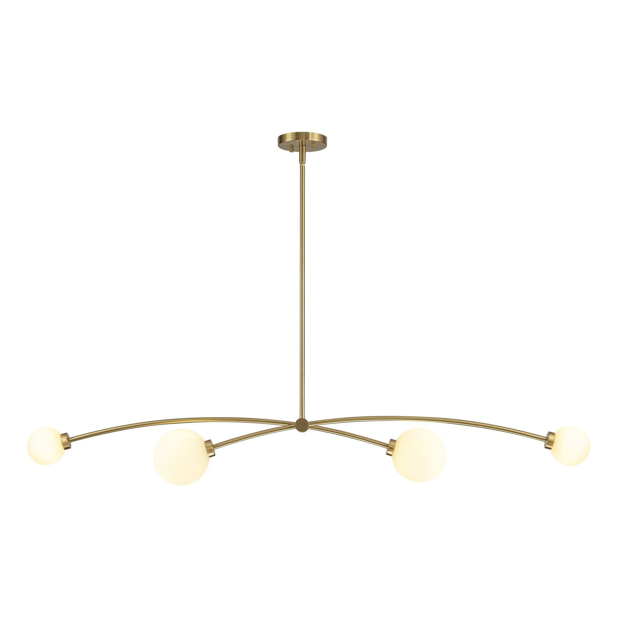 4-Light Modern Gold Simple Linear Sputnik Pendant Island Light/ Dining Room Light - 51.18 in. W x 11.02 in. D x 5.91 in. H