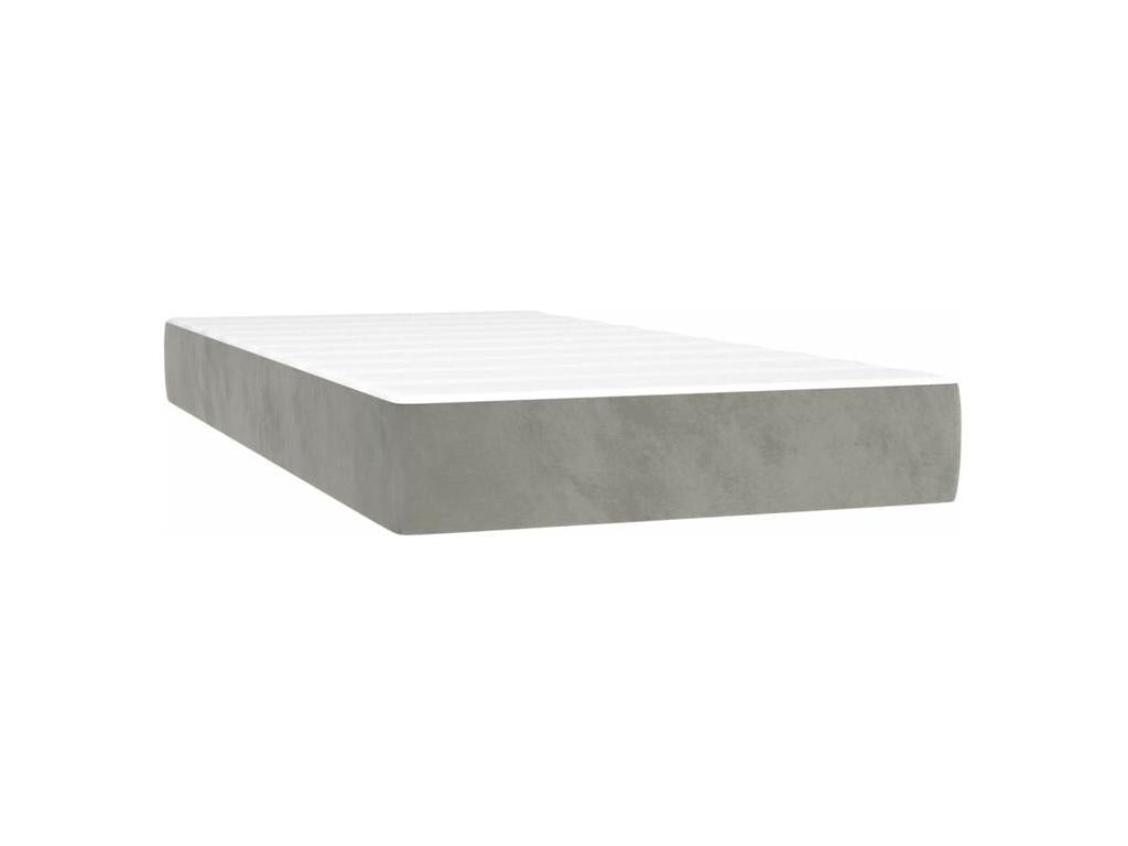 Doucezen bed base and mattress, light grey 90x200 velvet