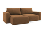 3-seater left-hand corner sofa bed in Strukturstoff - terracotta - Doucezen
