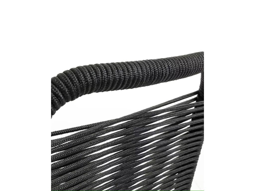 Set of 4 rope chairs with black steel legs - W- 49 x D- 59 x H- 84 cm