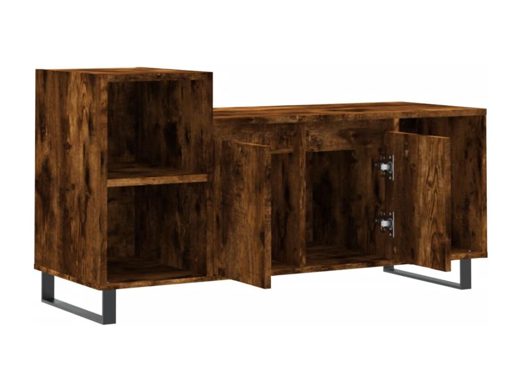 Smoked oak TV stand 100x35x55 cm Engineered wood