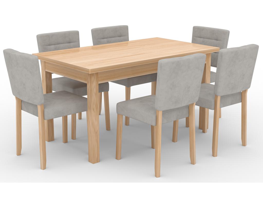 Modern chair in natural beech wood and choice of fabric Kloba-Tissu 27101