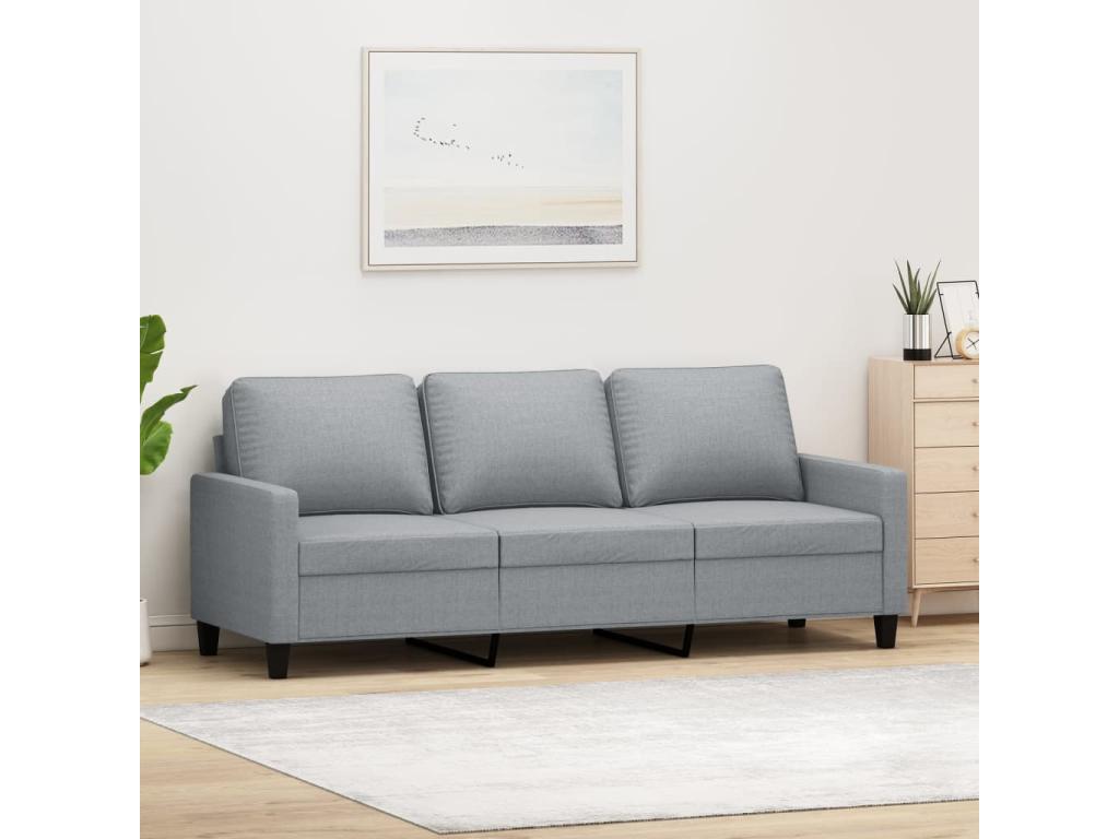 3-seater sofa, light grey, 180 cm, fabric