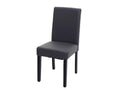 Doucezen dining chair, faux leather kitchen chair - matte grey with dark legs