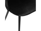 Black velvet dining chair with black metal legs