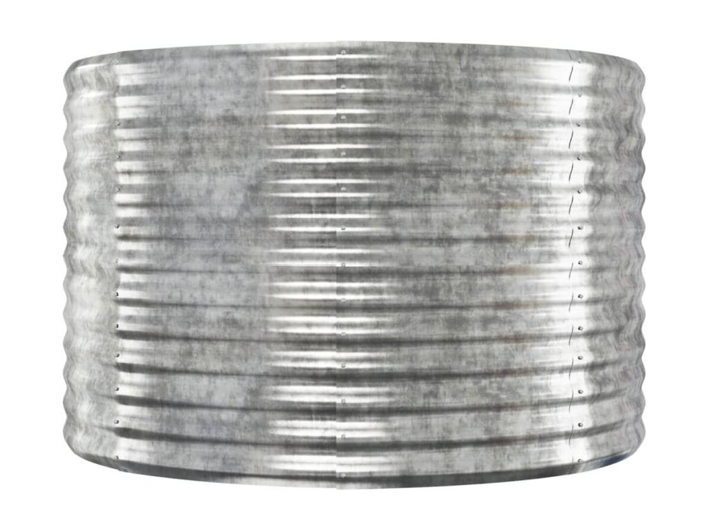 Raised garden bed, powder-coated steel, silver