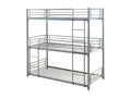 3-Tier Metal Bunk Bed 90x190 Vertchez - Grey