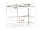 Bunk bed without mattress, white, 90x200 cm, solid pine wood