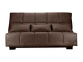 Fabric click-clack sofa with storage, Meublita 15cm mattress, 193cm wide - Light brown color
