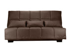 Fabric click-clack sofa with storage, Meublita 15cm mattress, 193cm wide - Light brown color