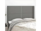 Headboard with wings, Dark Grey, 147x16x118/128 cm, Fabric