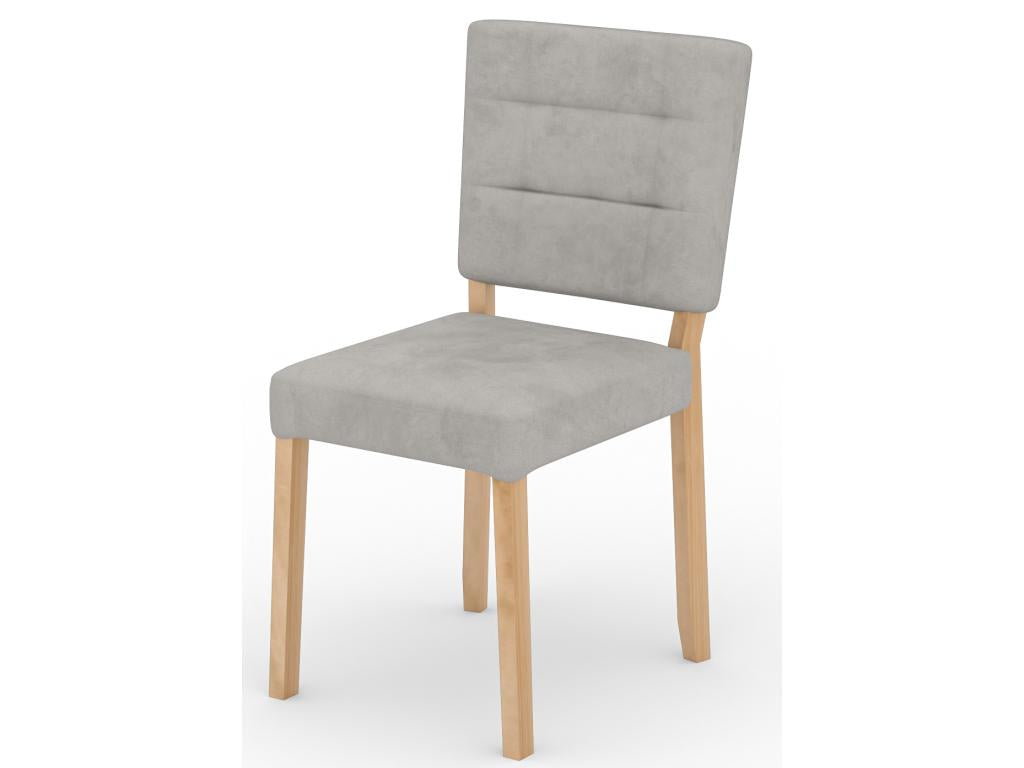 Modern chair in natural beech wood and choice of fabric Kloba-Tissu 27101