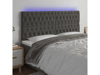 Dark Grey LED Headboard 200x7x118/128 cm Velvet