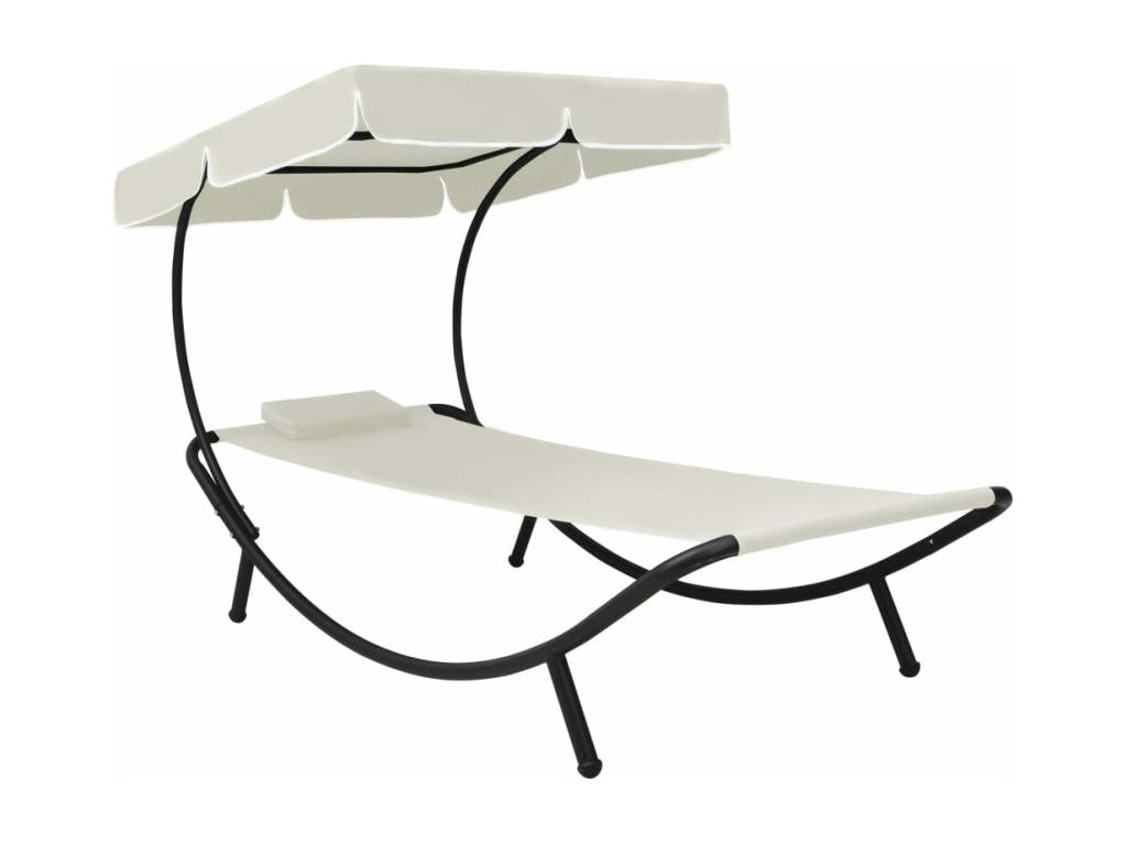 White sun lounger/deckchair 200x90x112 cm 02 0012276