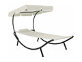 White sun lounger/deckchair 200x90x112 cm 02 0012276