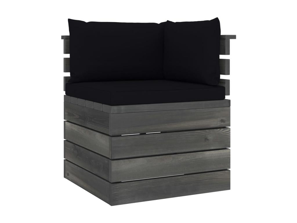 Two-seater garden pallet sofa with cushions, pine wood