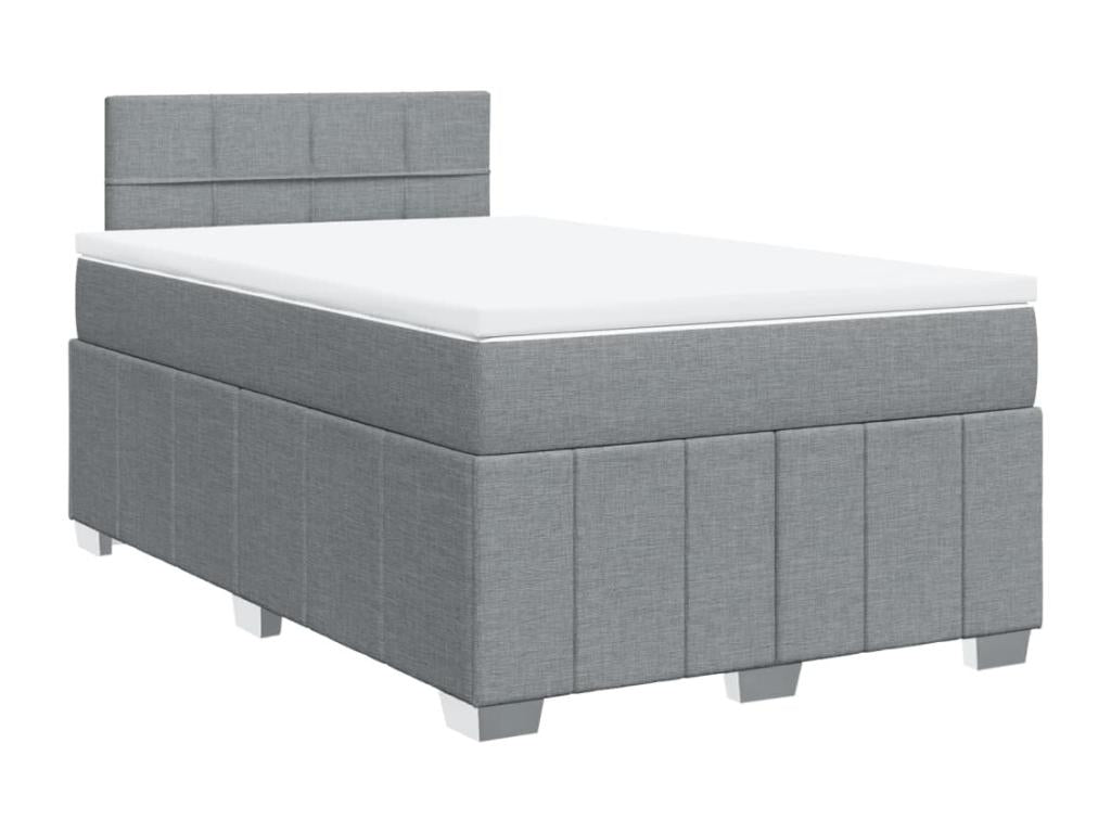 Doucezen bed base with light grey mattress 120x200cm fabric