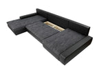 Doucezen reversible corner sofa bed with storage - 394x213x80 cm - Black